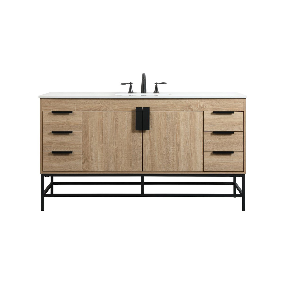 Eugene 60 X 22 X 33.5 inch Mango Wood Vanity Sink Set
