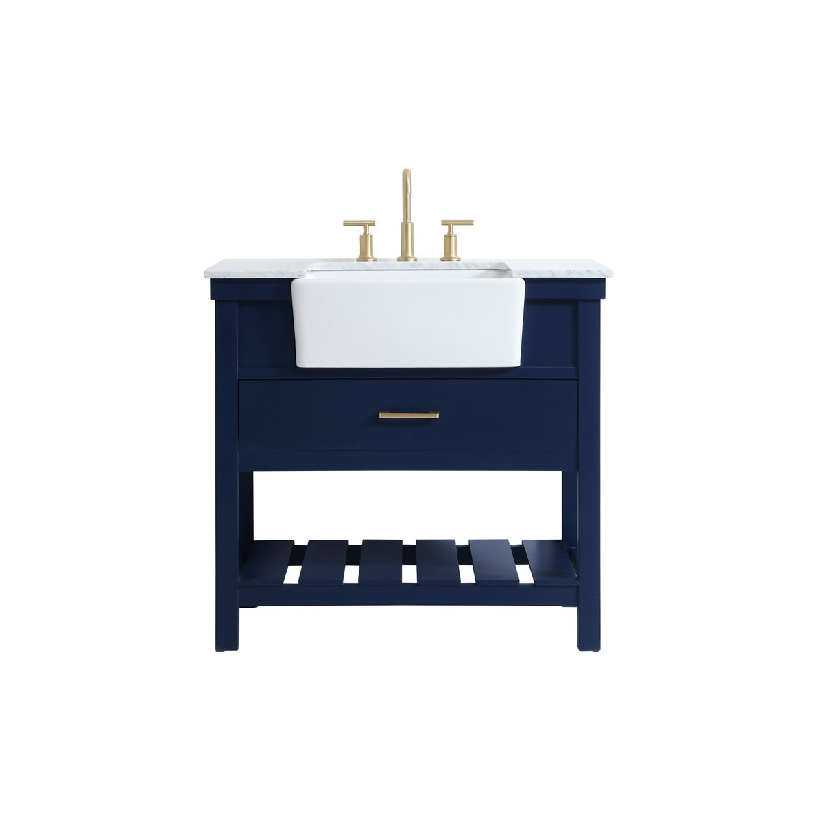 Clement 36 X 22 X 34.13 inch Blue Bathroom Vanity Cabinet