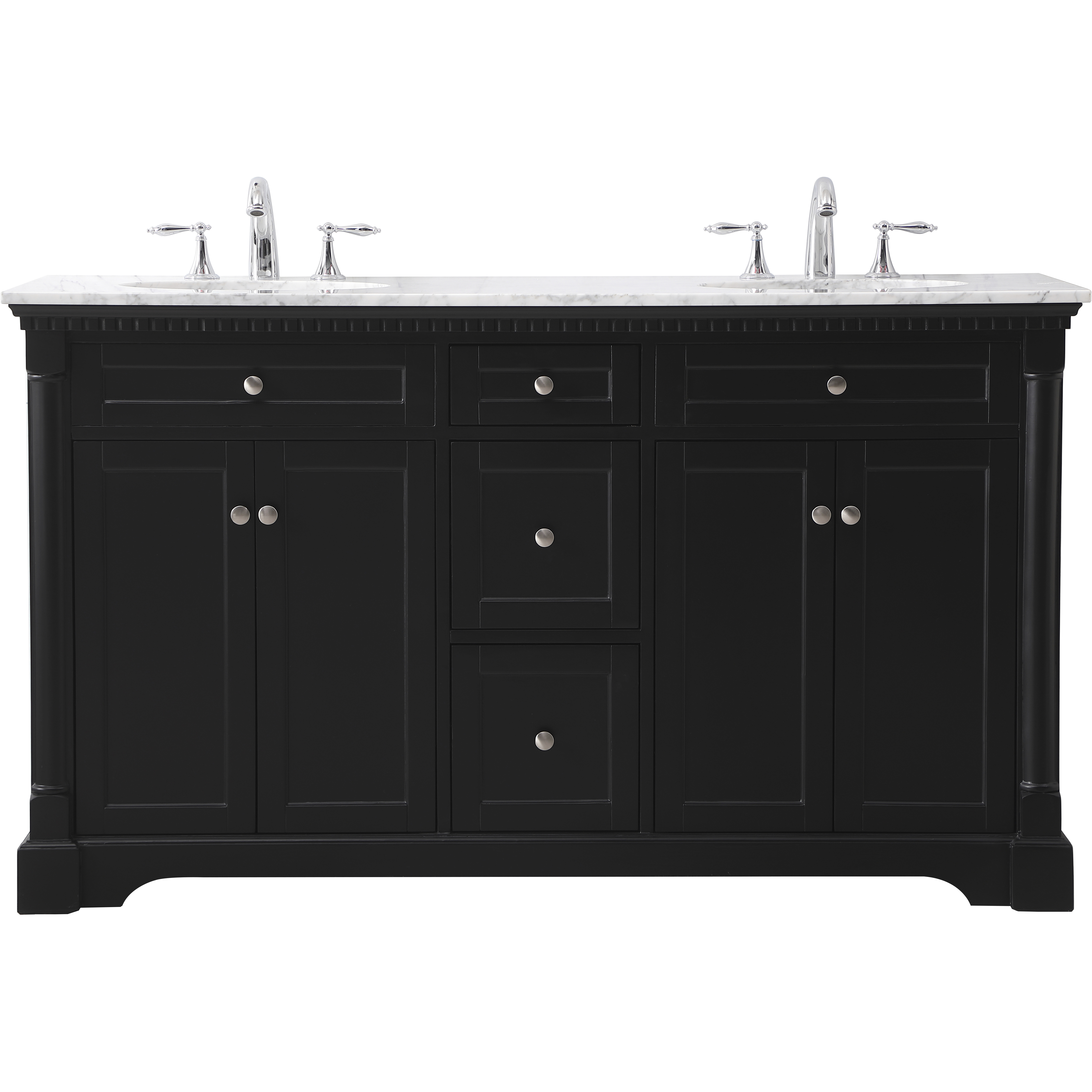 Clarence 60 X 21.5 X 35 inch Black Vanity Sink Set