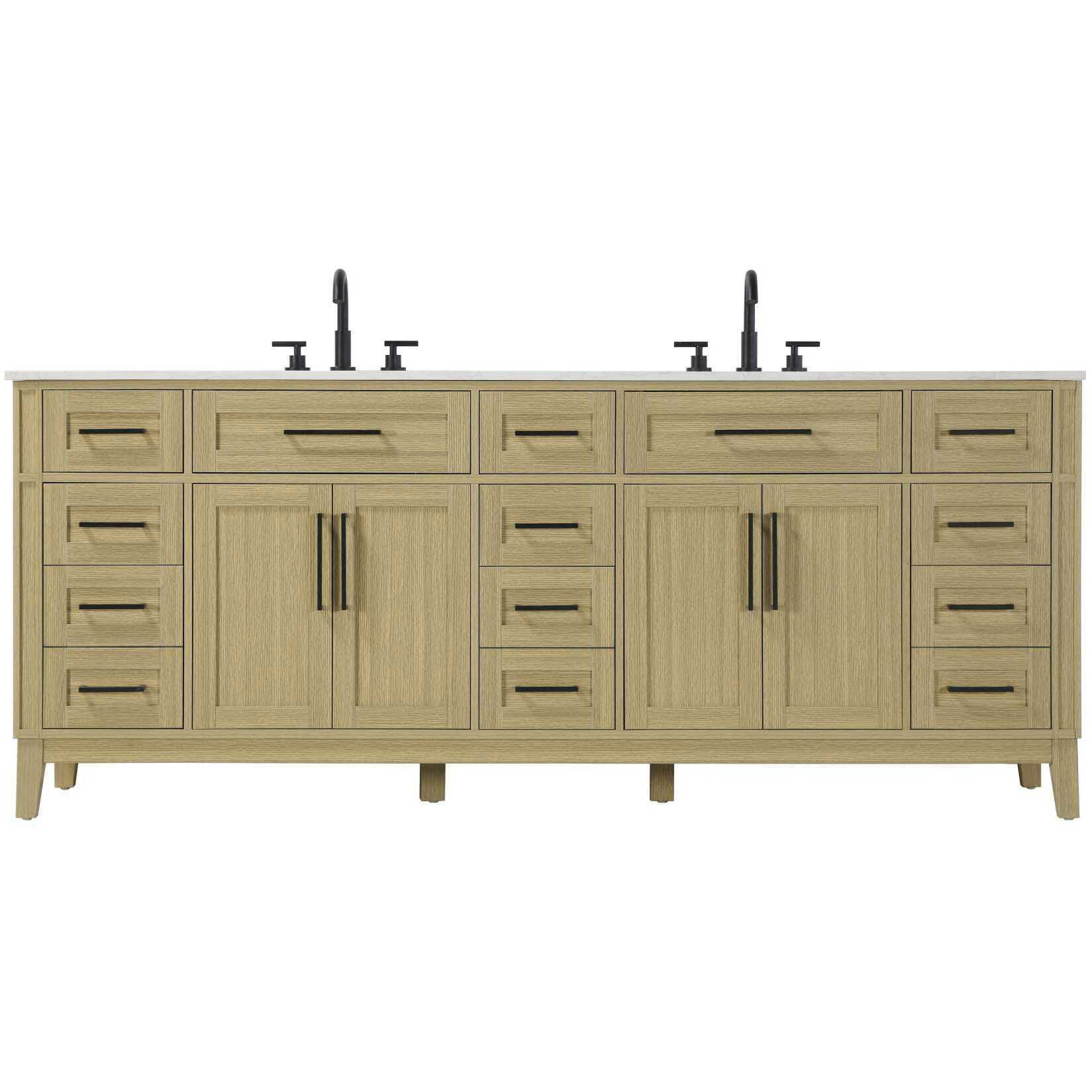 Virginia 84 X 35 inch Honey Brown Bathroom Vanity Cabinet