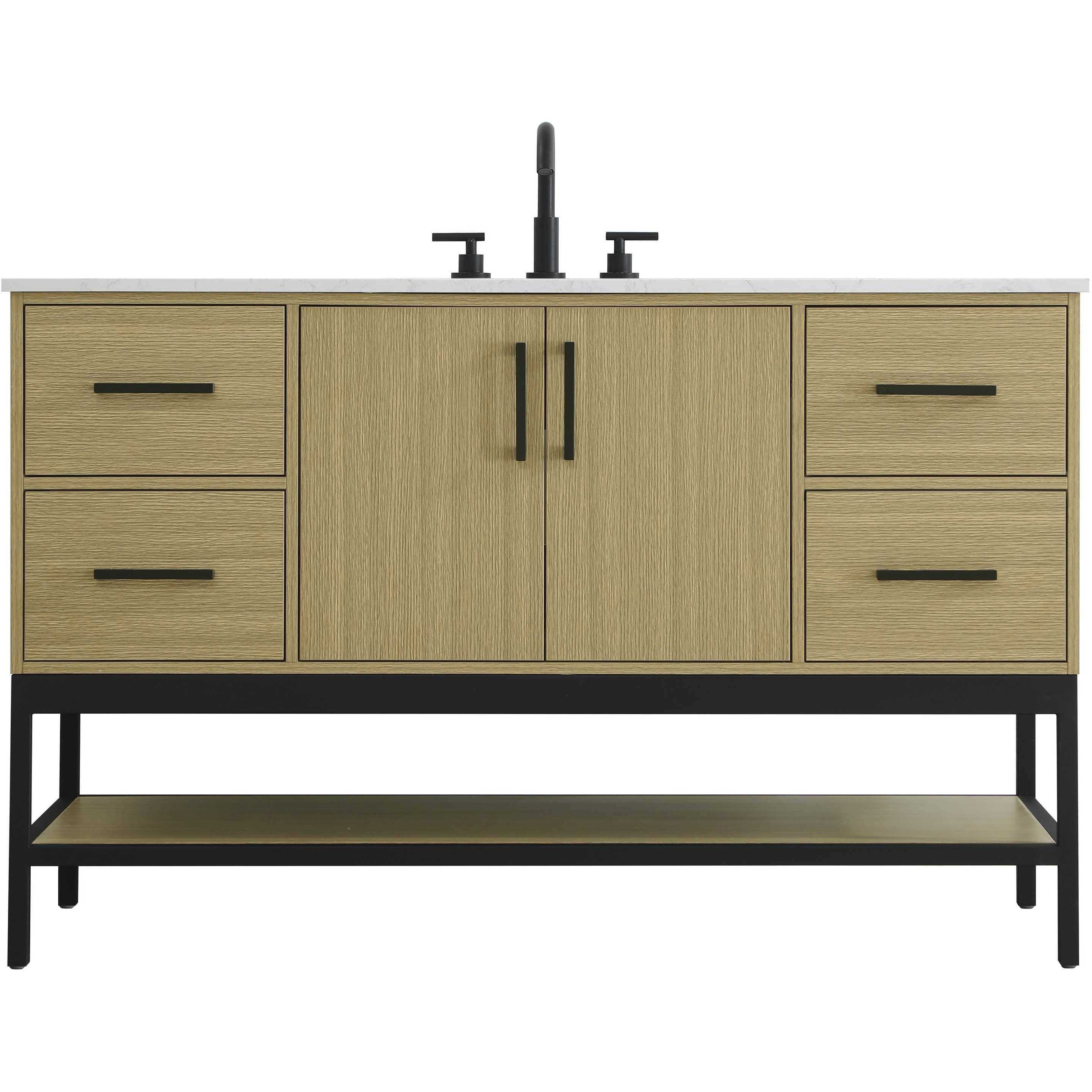 Lennox 54 X 34 inch Honey Brown Bathroom Vanity Cabinet