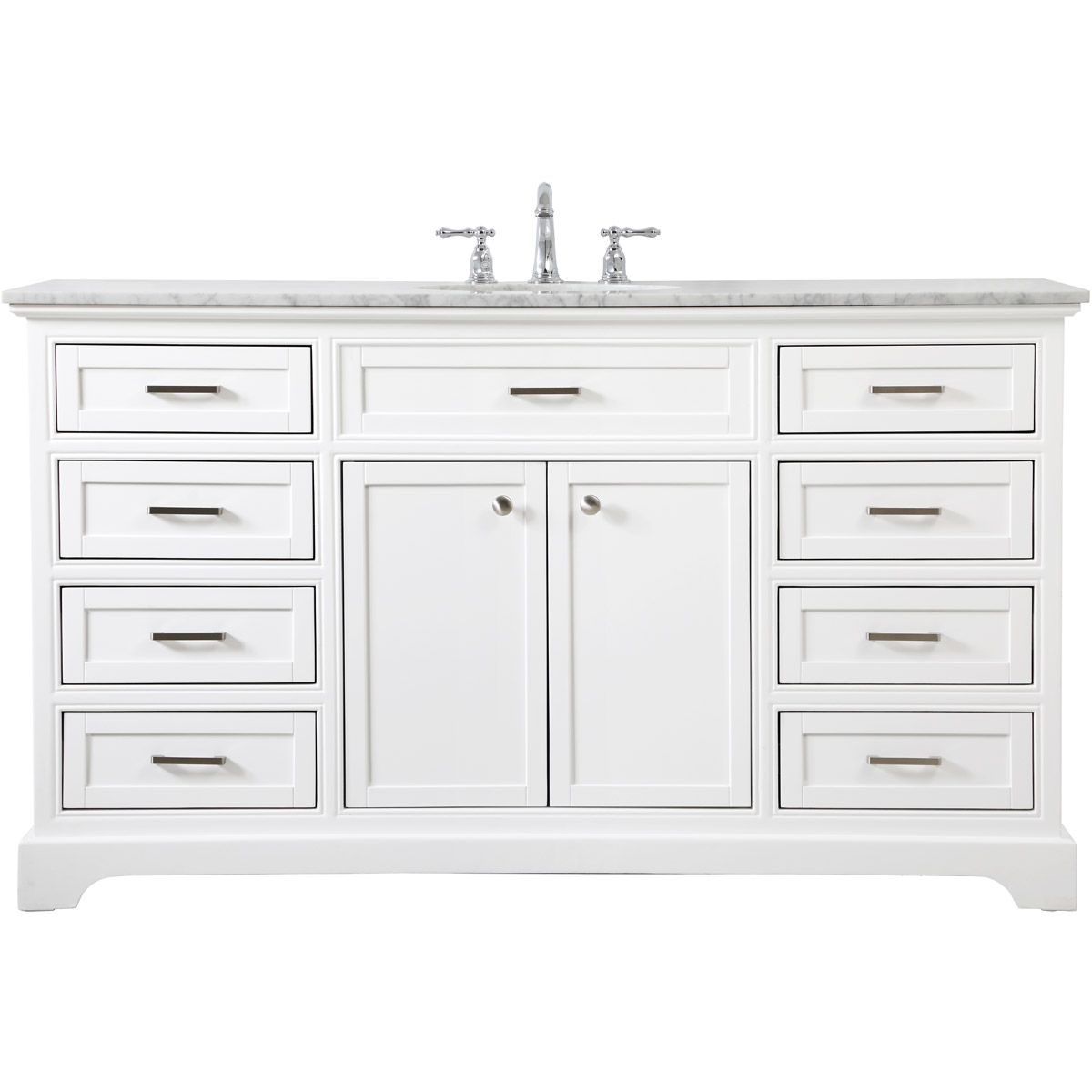Americana 60 X 21.5 X 35 inch White Vanity Sink Set