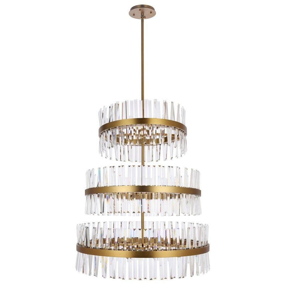 Serephina 46 Light 36 inch Satin Gold Chandelier Ceiling Light
