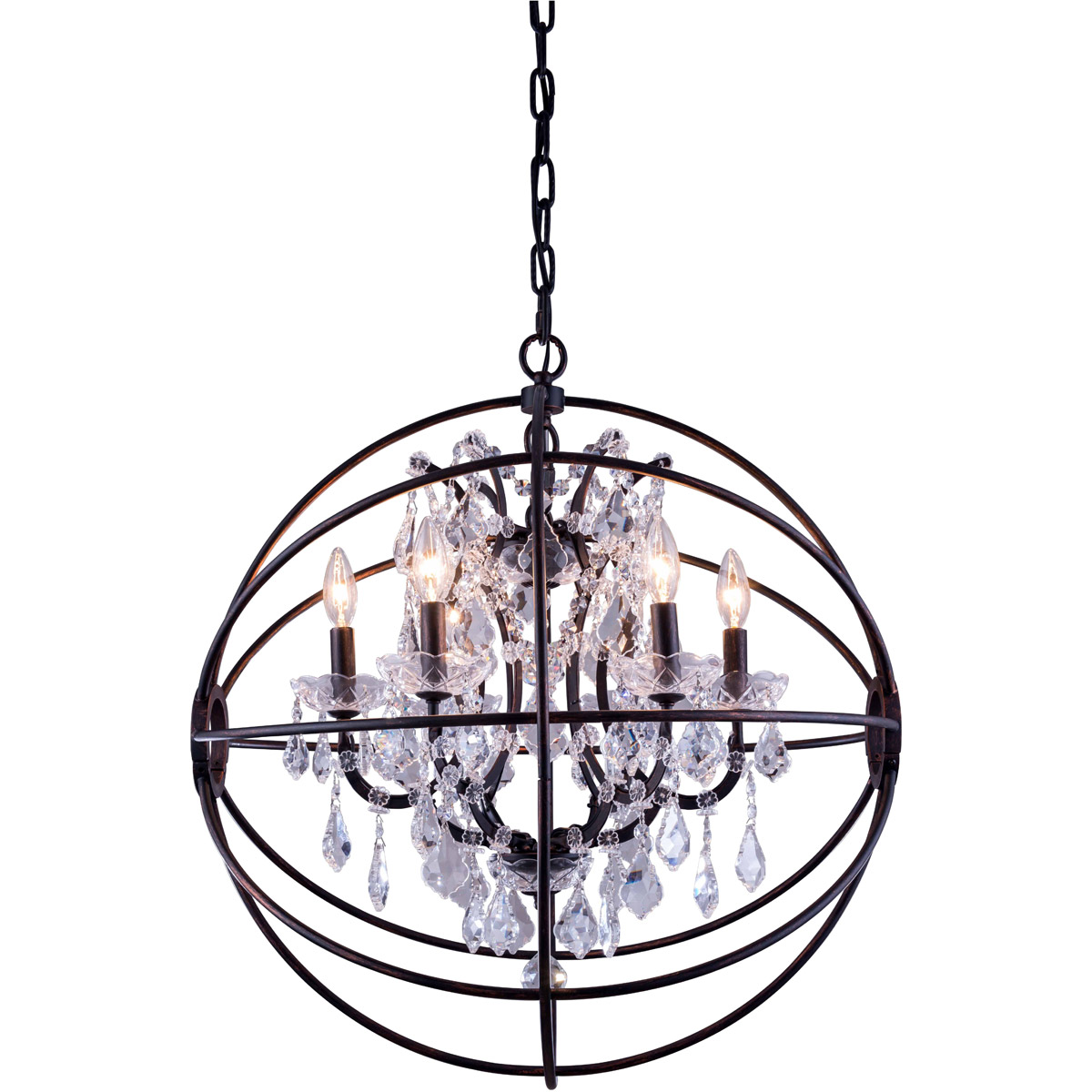 Geneva 6 Light 25 inch Dark Bronze Pendant Ceiling Light in Clear, Urban Classic