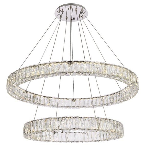 Monroe LED 36 inch Chrome Chandelier Ceiling Light