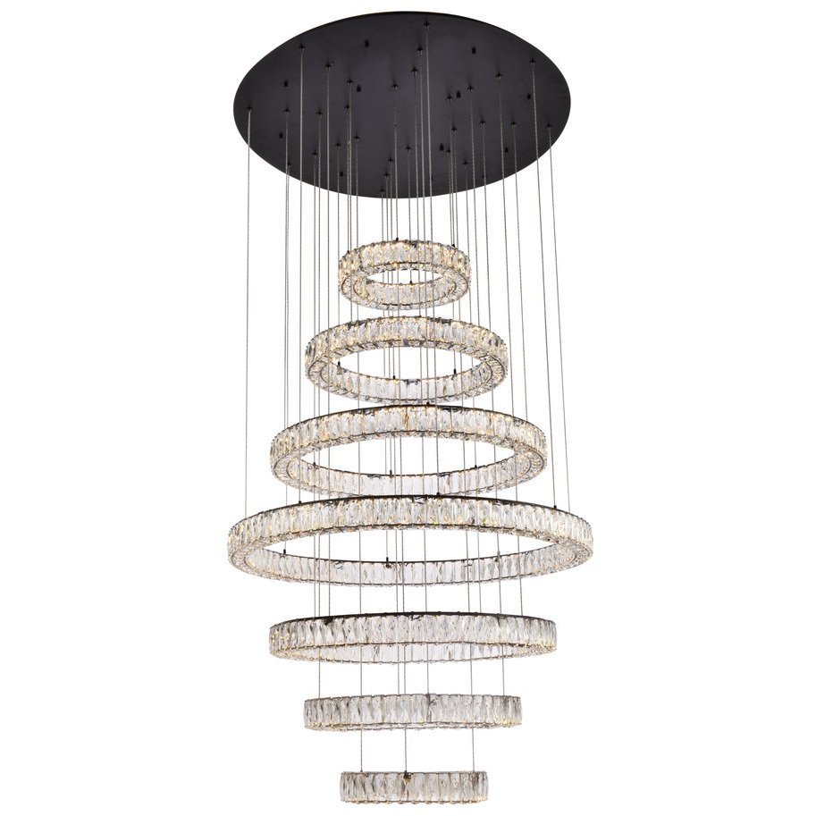 Monroe 7 Light 40 inch Black Chandelier Ceiling Light