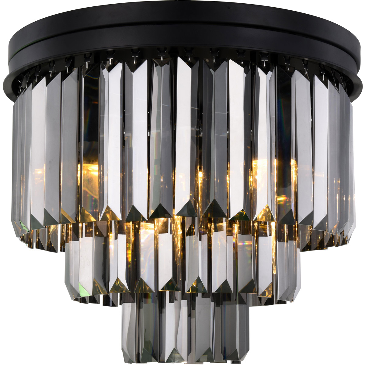 Sydney 9 Light 20 inch Matte Black Flush Mount Ceiling Light in Silver Shade, Urban Classic