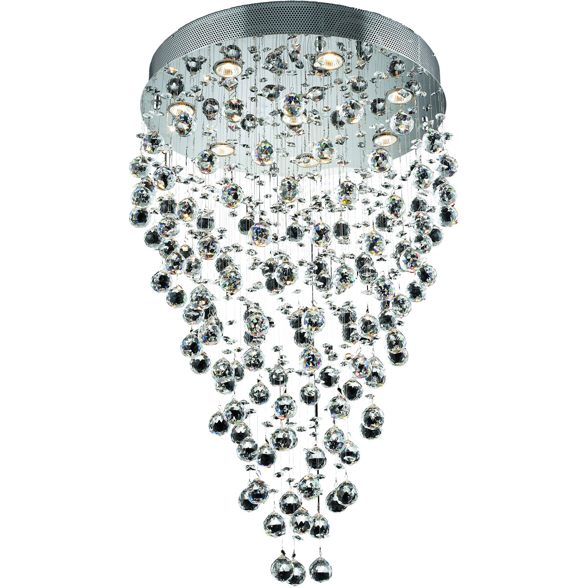 Galaxy 8 Light 24 inch Chrome Dining Chandelier Ceiling Light in Royal Cut