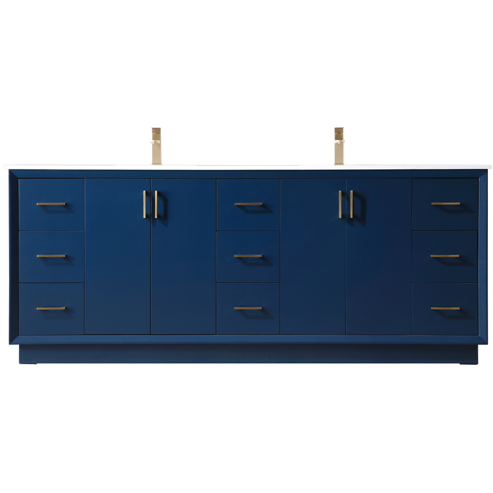 Hayes 84 X 22 X 35 inch Blue Vanity Sink Set