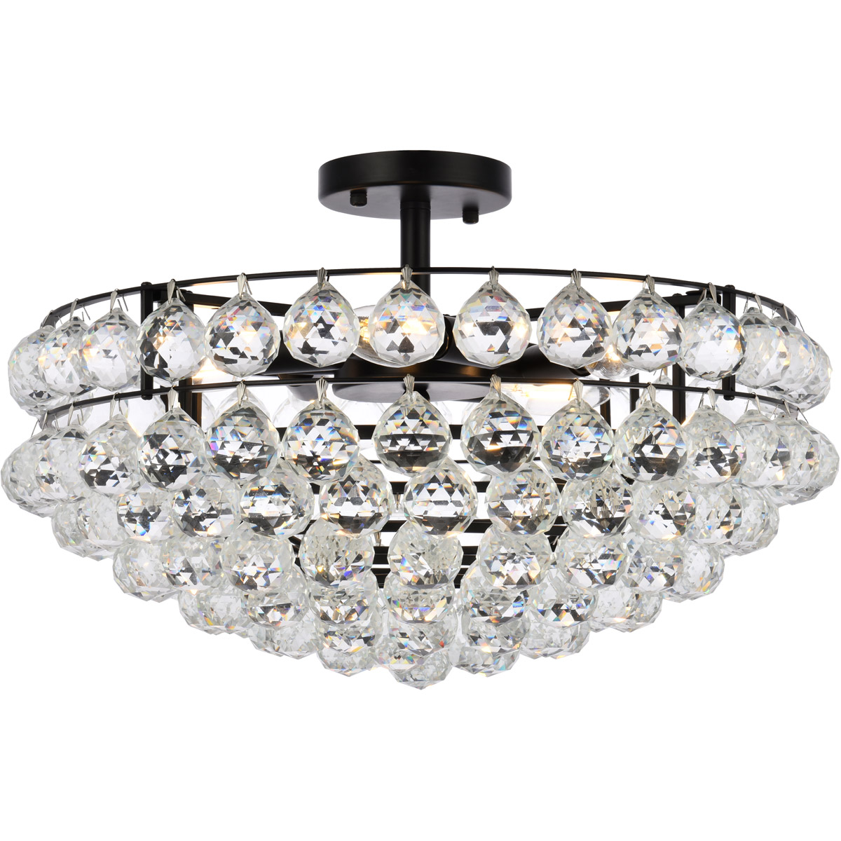 Savannah 5 Light 20 inch Black Flush Mount Ceiling Light