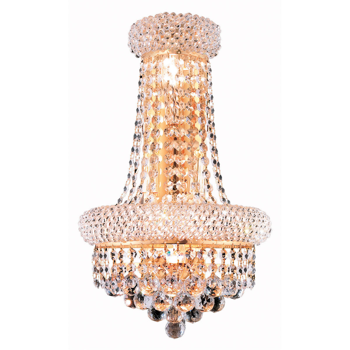 Primo 4 Light 12 inch Gold Wall Sconce Wall Light in Royal Cut, Satin Gold