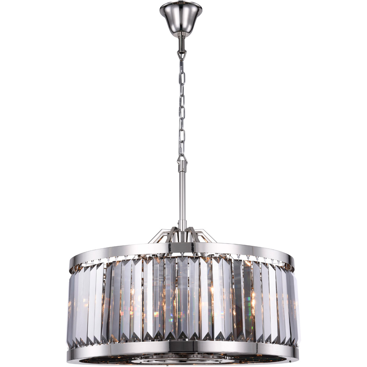 Chelsea 8 Light 28 inch Polished Nickel Chandelier Ceiling Light in Silver Shade, Urban Classic