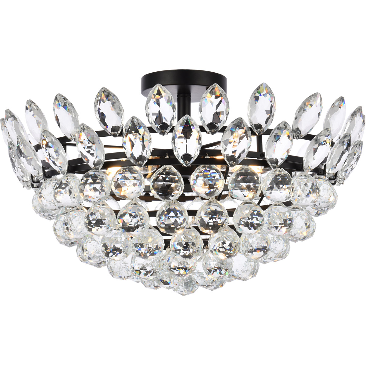Emilia 5 Light 20 inch Black Flush Mount Ceiling Light