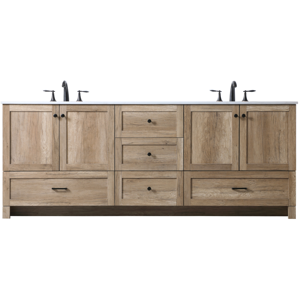 Soma 84 X 19 X 34 inch Natural Oak Vanity Sink Set