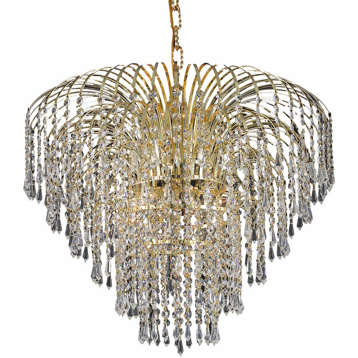 Falls 6 Light 25 inch Gold Dining Chandelier Ceiling Light in Royal Cut