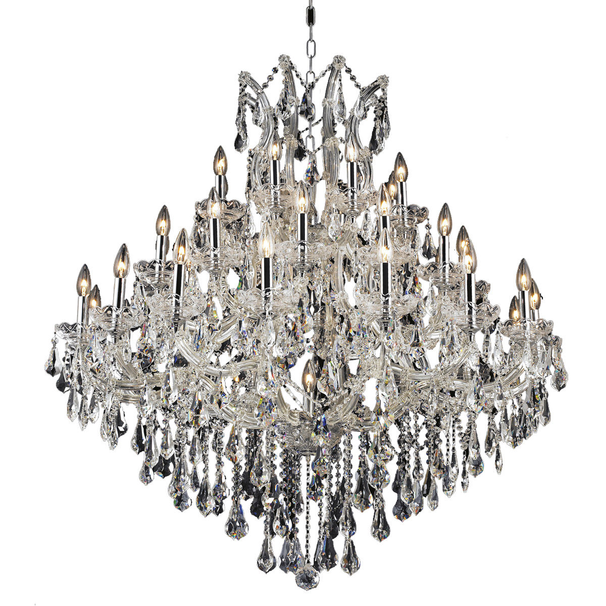 Elegant Lighting Maria Theresa 37 Light Foyer in Chrome with