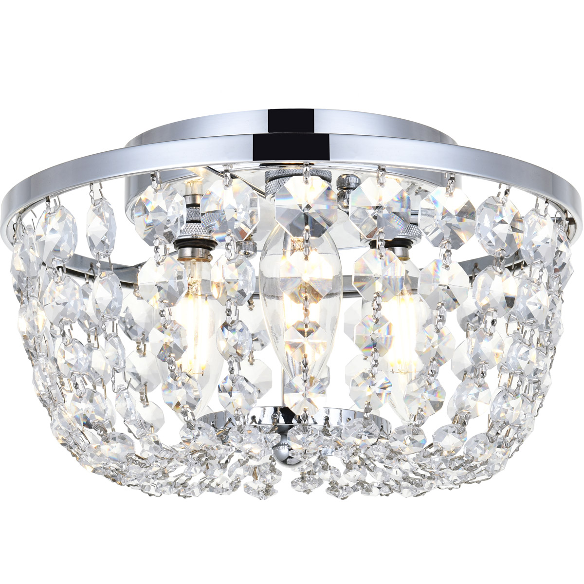 Cora 3 Light 10 inch Chrome Flush Mount Ceiling Light