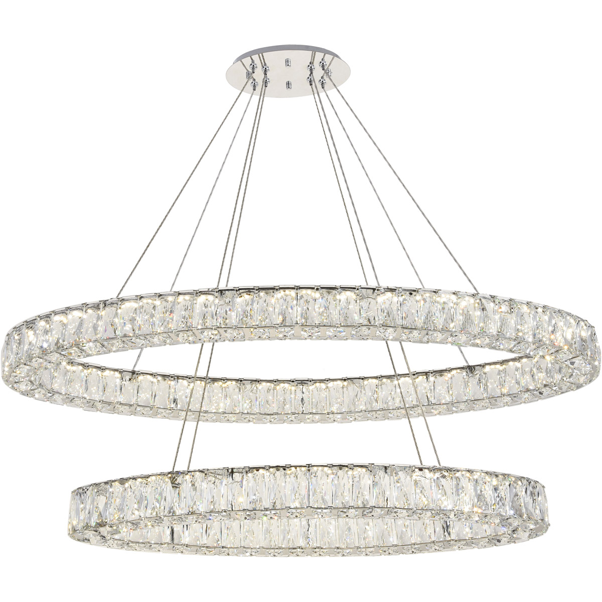 Monroe LED 48 inch Chrome Chandelier Ceiling Light