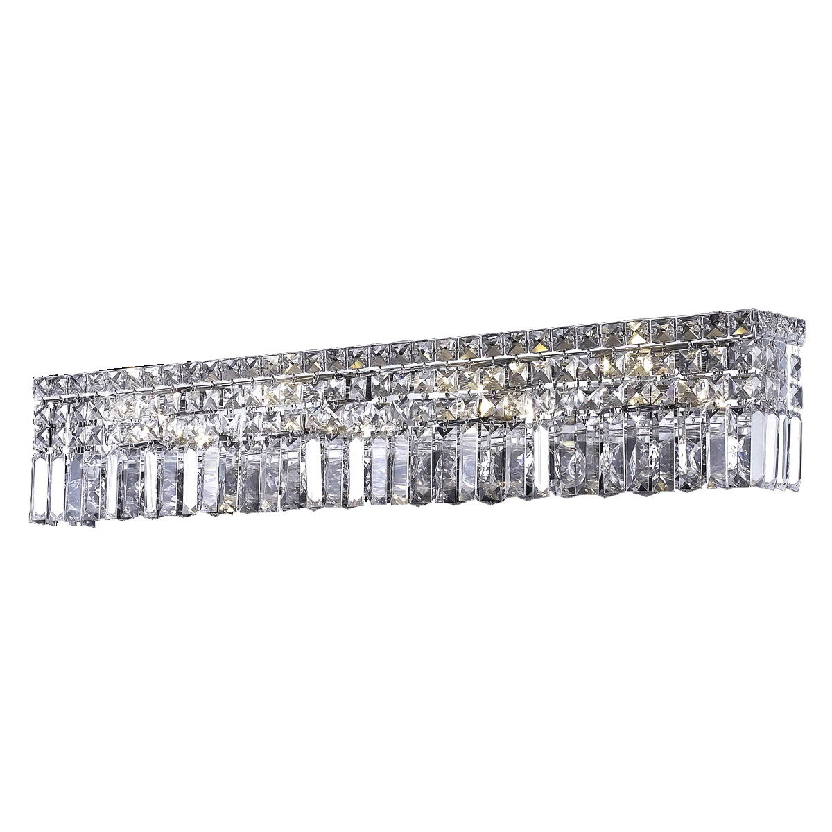 Maxime 7 Light 30 inch Chrome Vanity Light Wall Light in Clear, Royal Cut