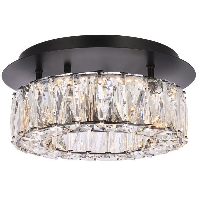 Monroe 1 Light 12 inch Black Flush Mount Ceiling Light