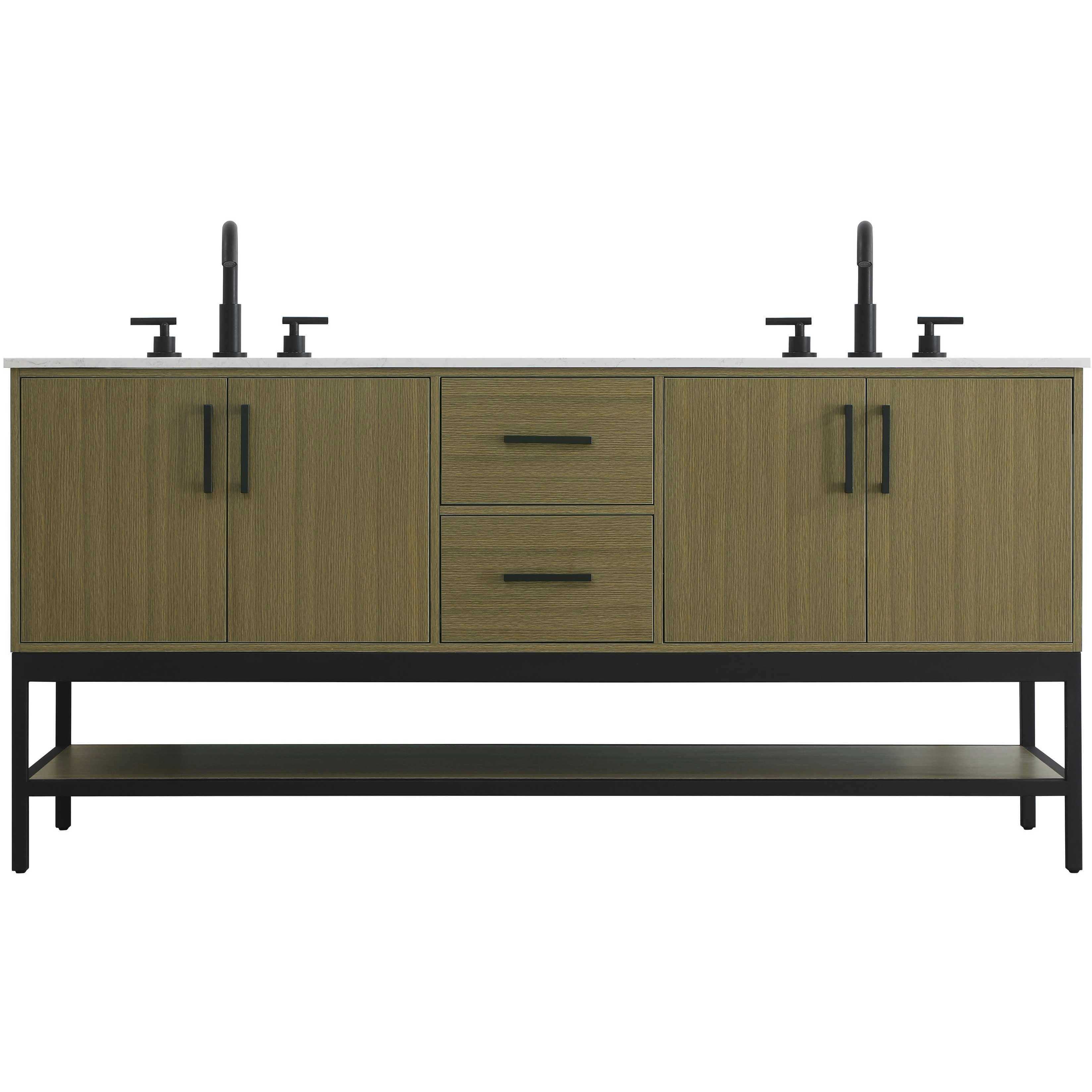 Lennox 72 X 34 inch Chestnut Brown Bathroom Vanity Cabinet