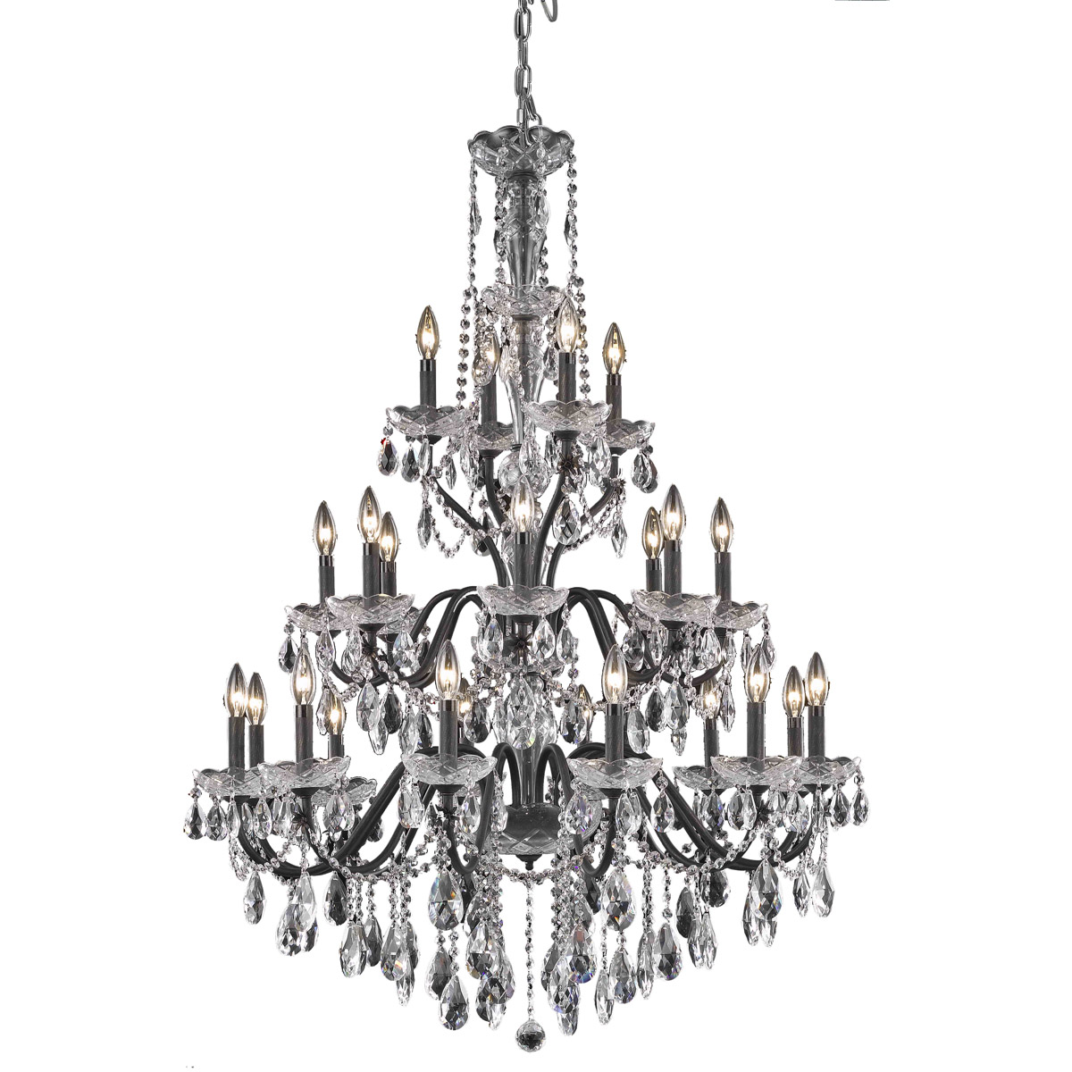St. Francis 24 Light 36 inch Dark Bronze Foyer Ceiling Light in Royal Cut