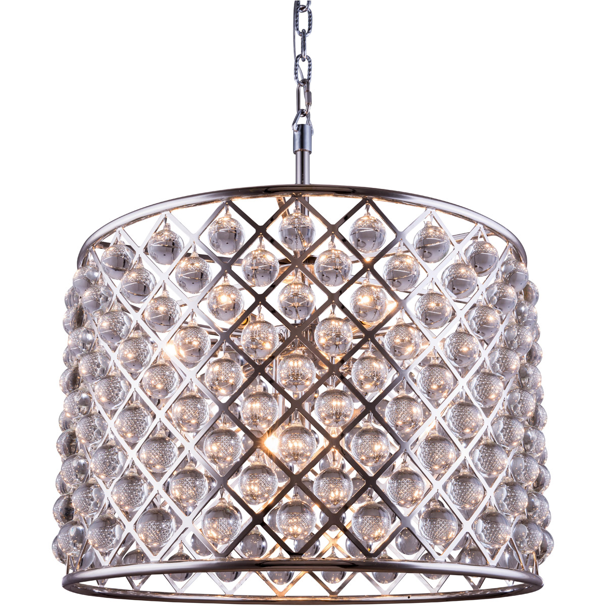 Elegant Lighting 1204D27PN/RC Madison 8 Light 28 inch