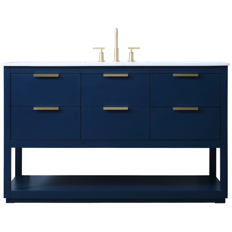 Larkin 54 X 22 X 34 inch Blue Vanity Sink Set