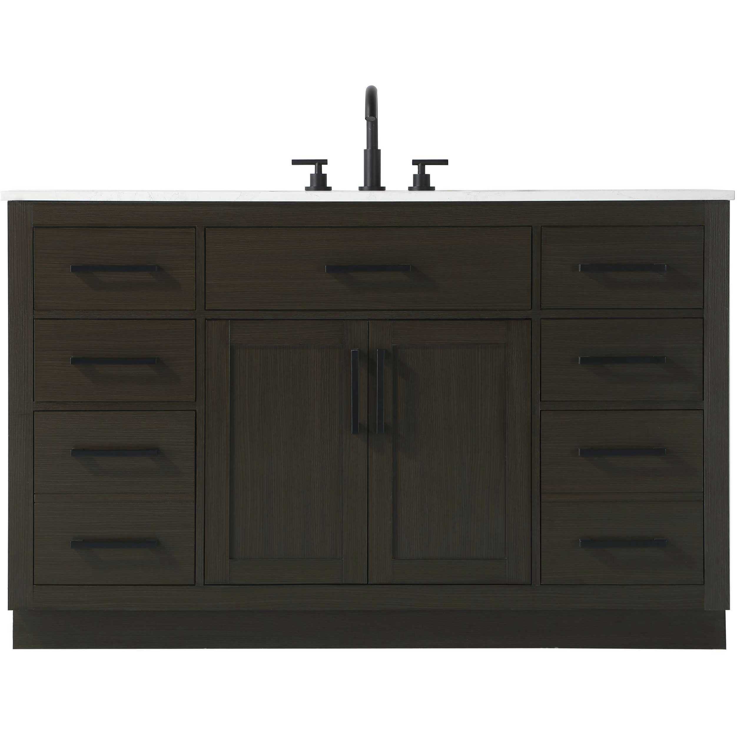 Alden 54 X 35 inch Mocha Brown Bathroom Vanity Cabinet