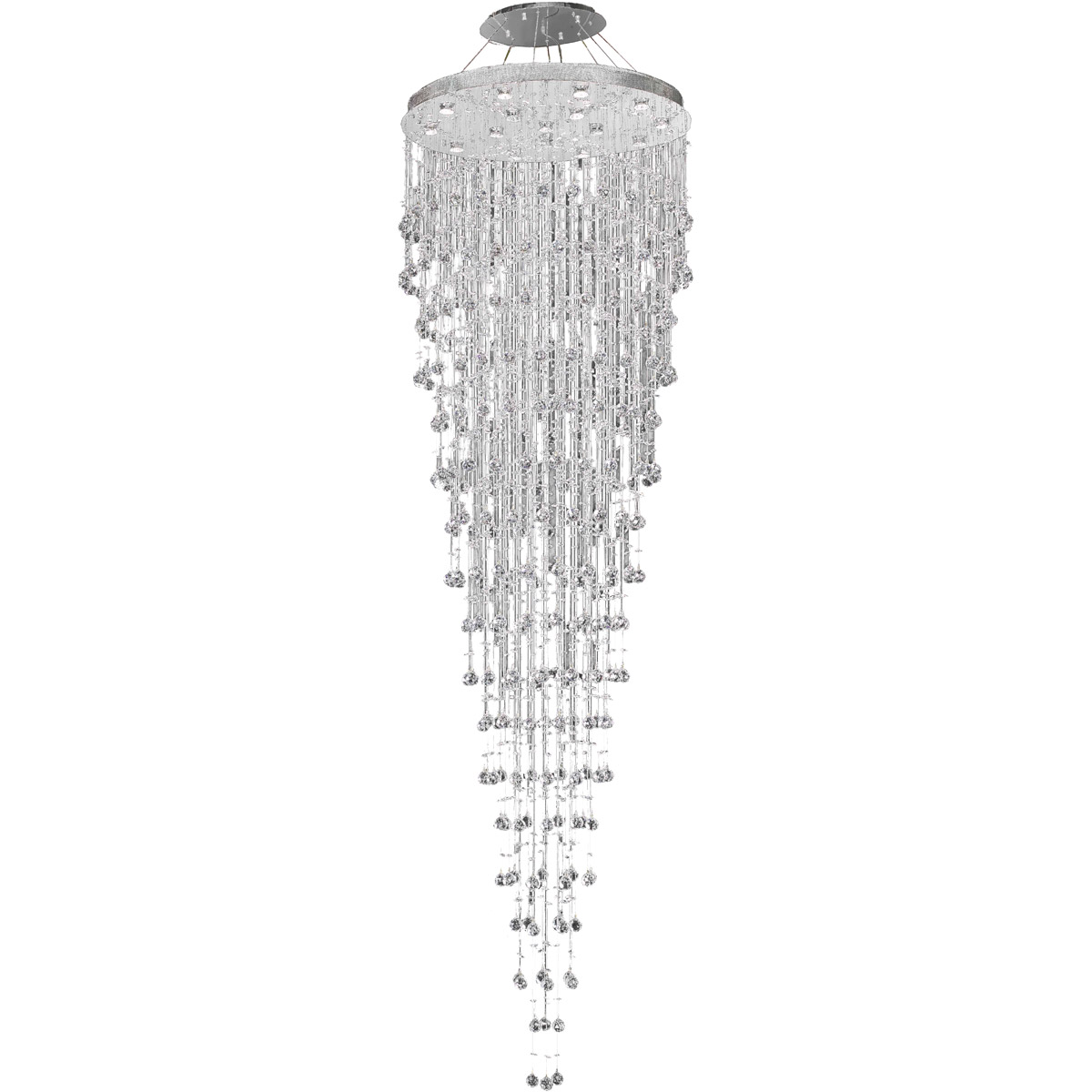 Galaxy 16 Light 36 inch Chrome Foyer Ceiling Light in Royal Cut