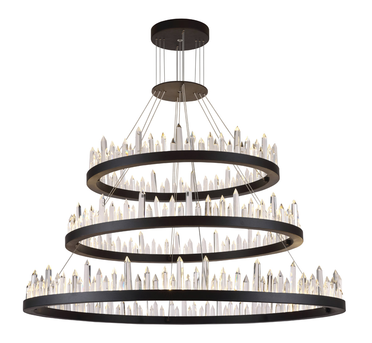 Malta LED 42 inch Satin Dark Grey Chandelier Ceiling Light, Urban Classic