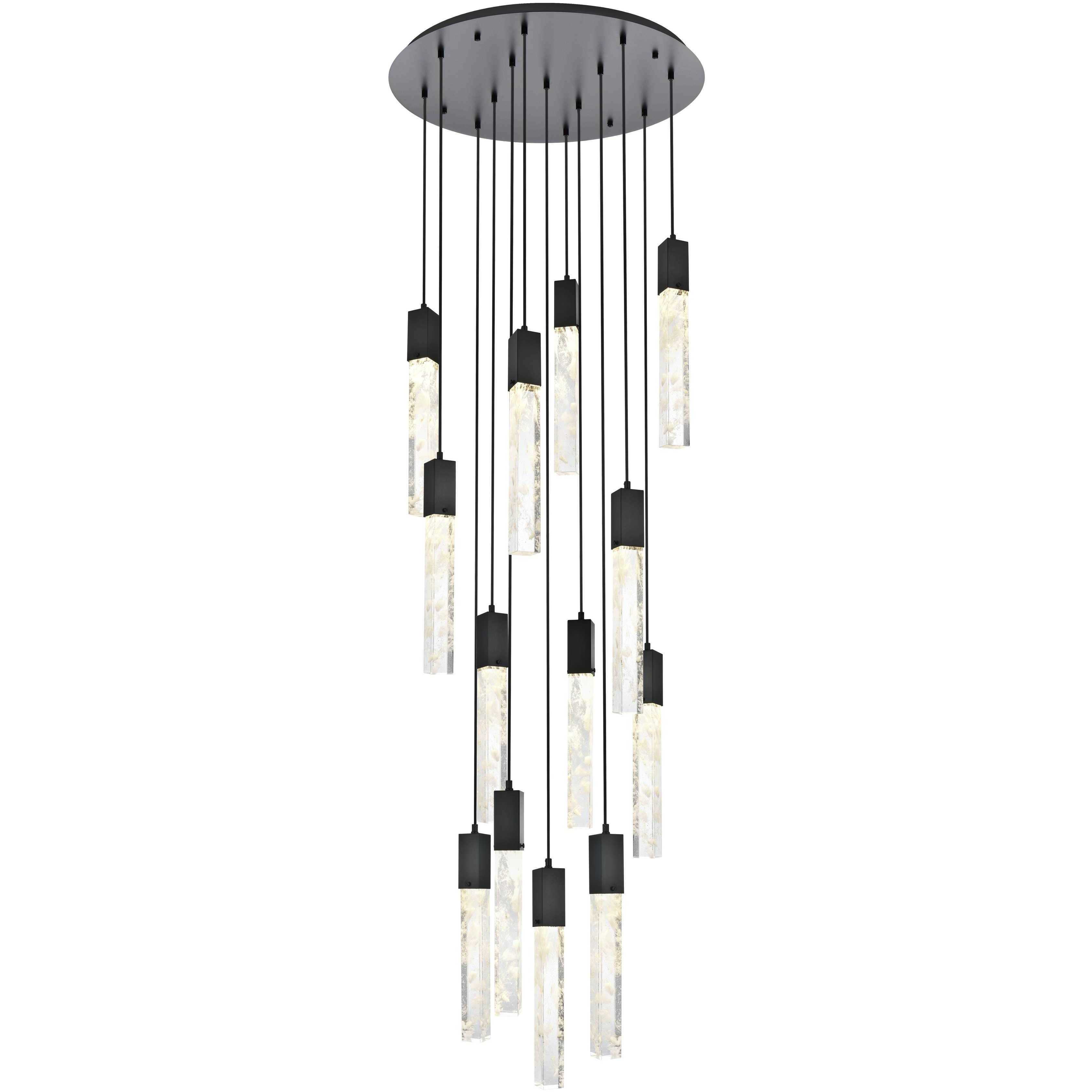 Aurora 13 Light 30 inch Black Chandelier Ceiling Light