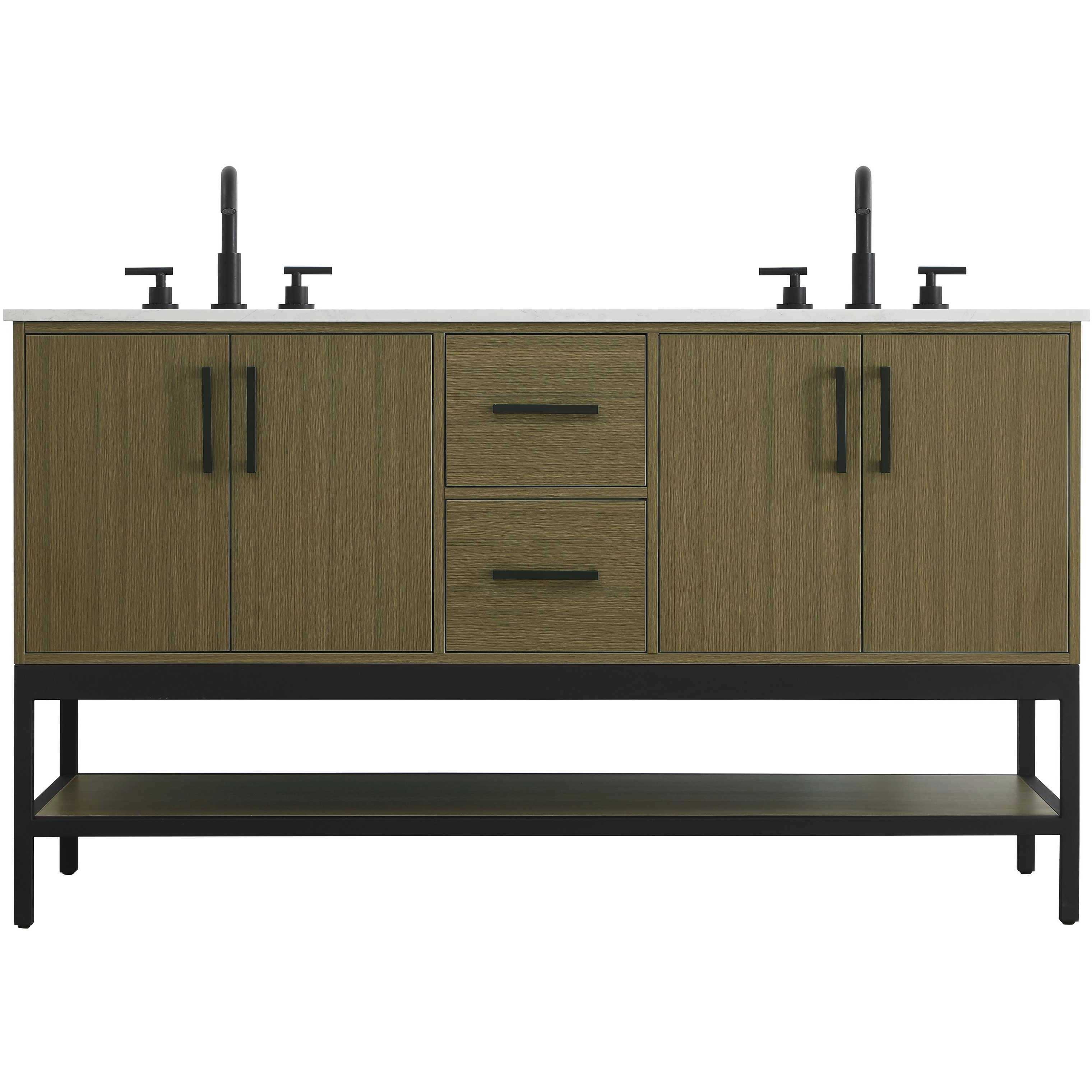 Lennox 60 X 34 inch Chestnut Brown Bathroom Vanity Cabinet