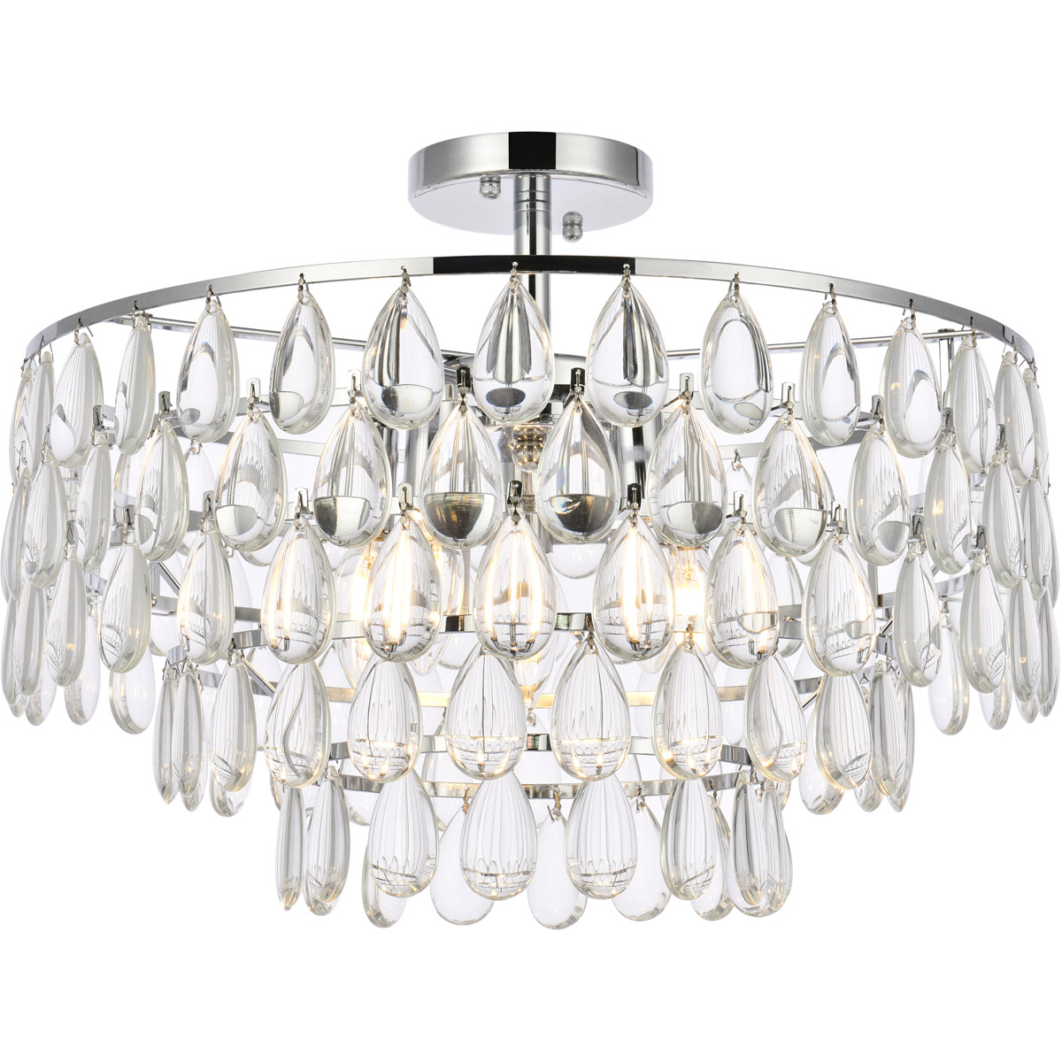 Mila 5 Light 20 inch Chrome Flush Mount Ceiling Light