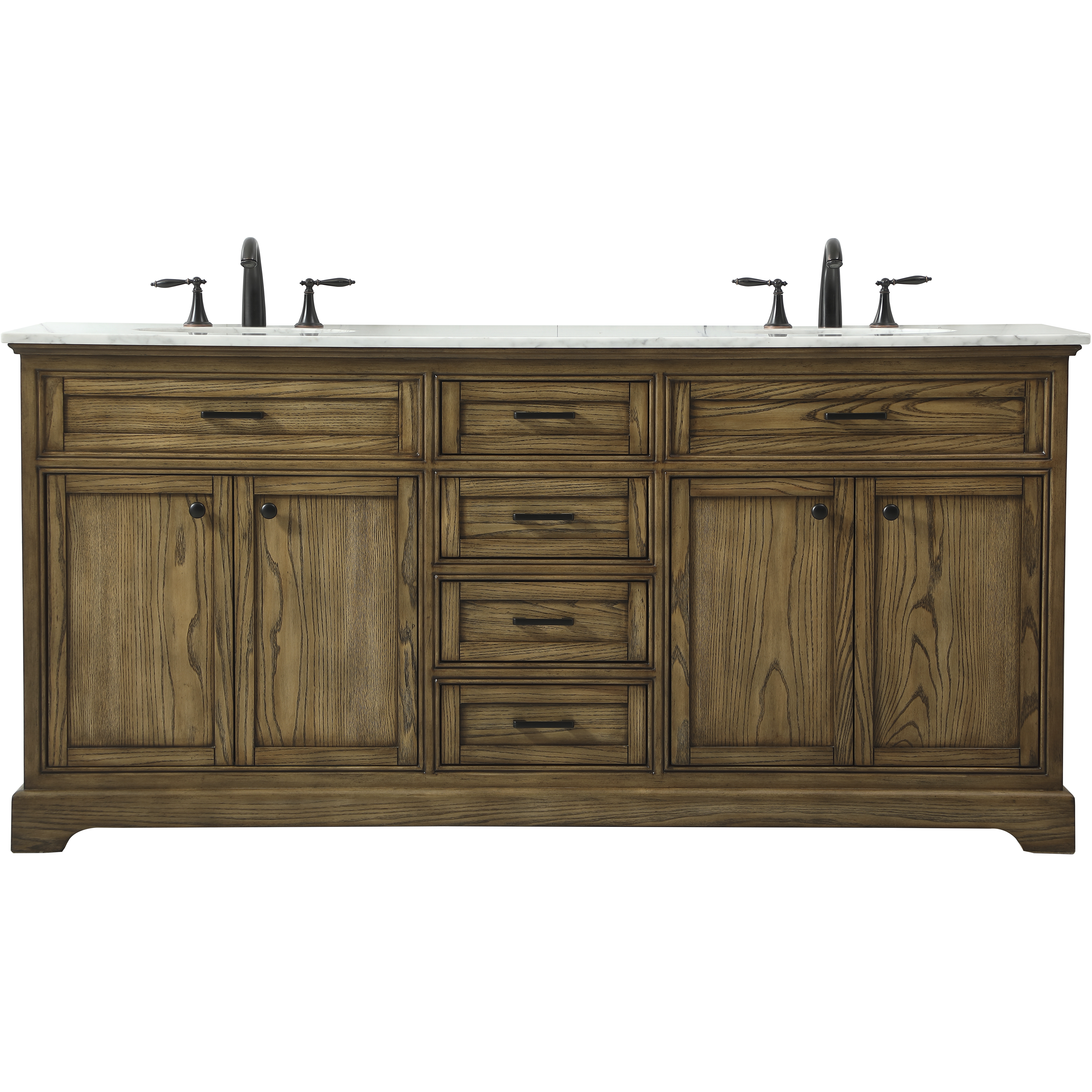 Americana 72 X 21.5 X 35 inch Driftwood Vanity Sink Set in Dark Walnut