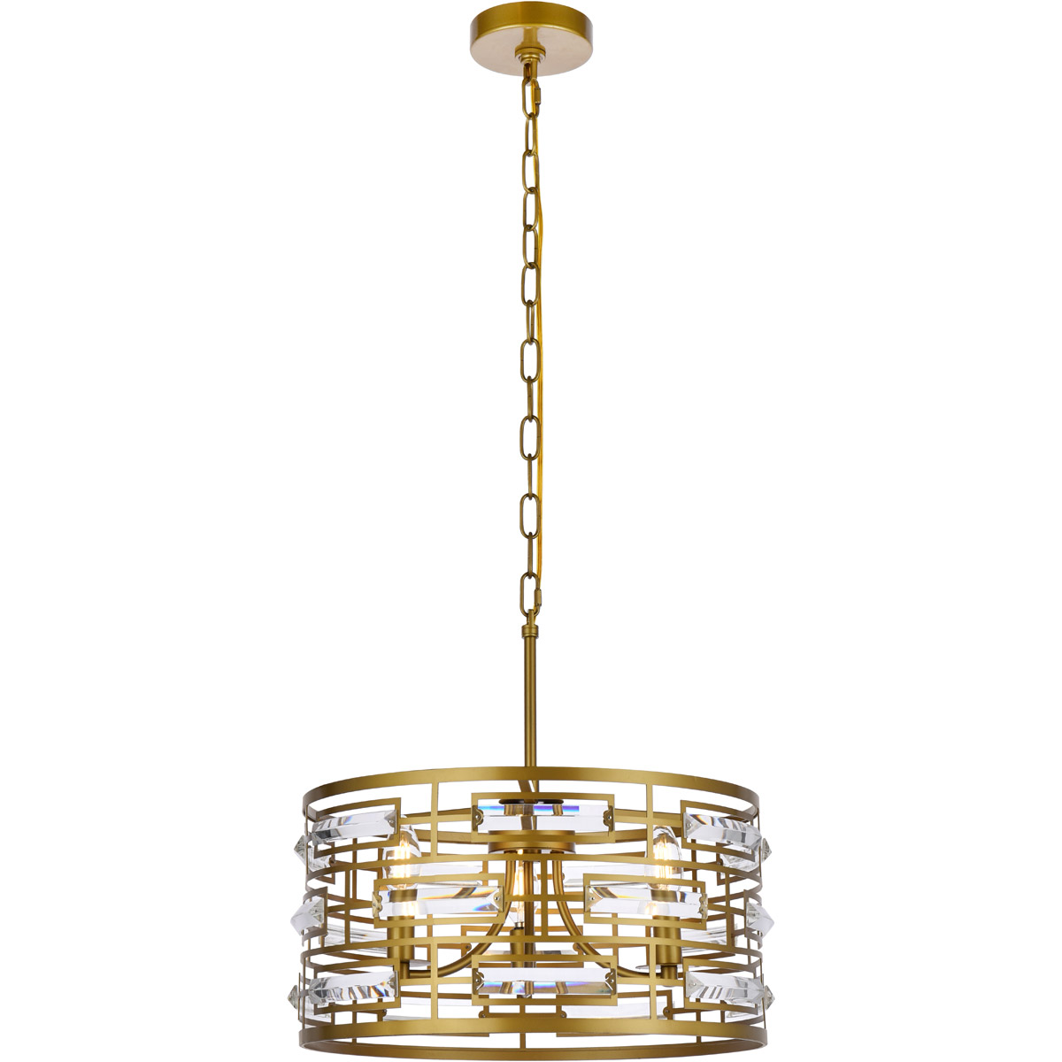 Kennedy 3 Light 16.5 inch Brass Pendant Ceiling Light