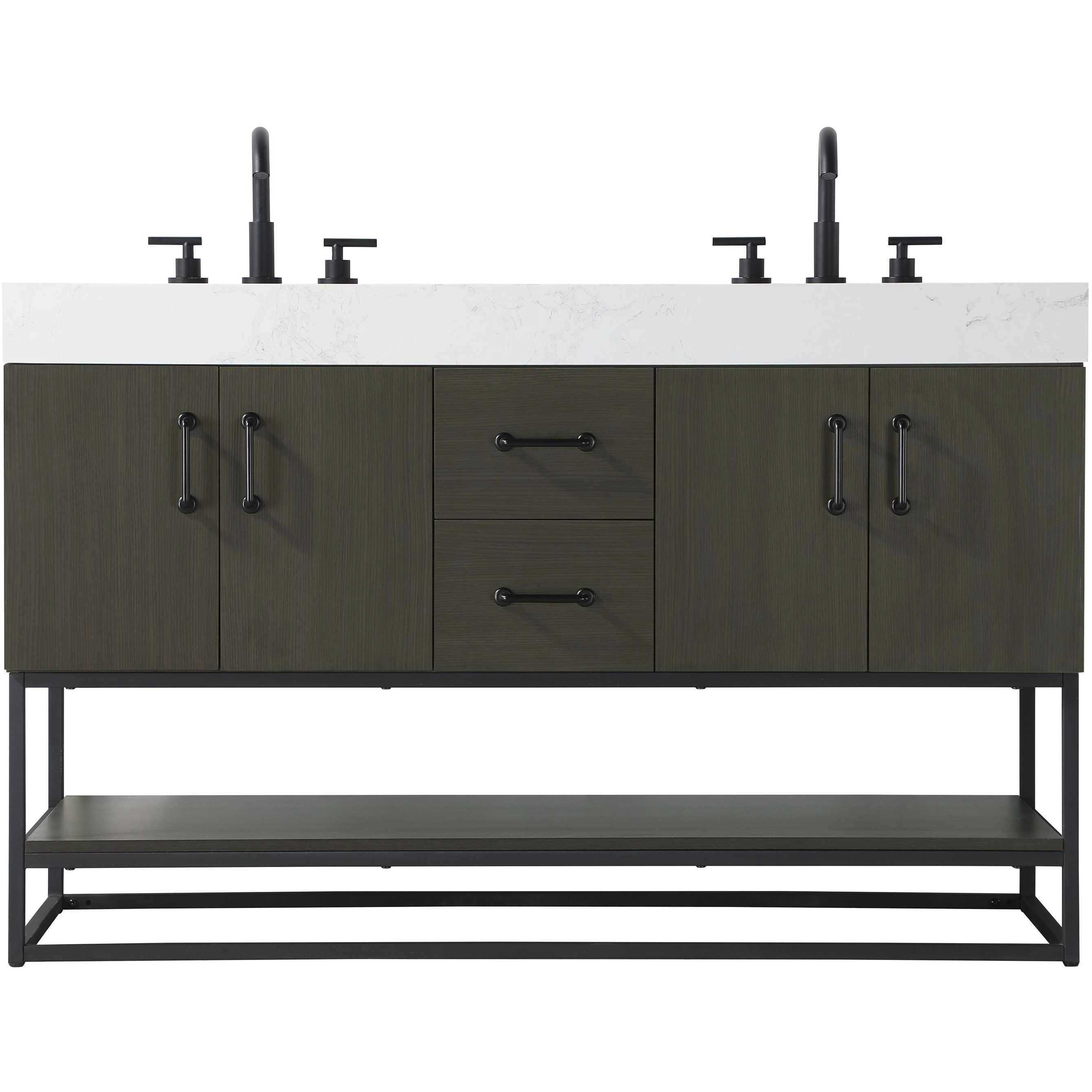 Caroline 54 X 34 inch Mocha Brown Bathroom Vanity Cabinet