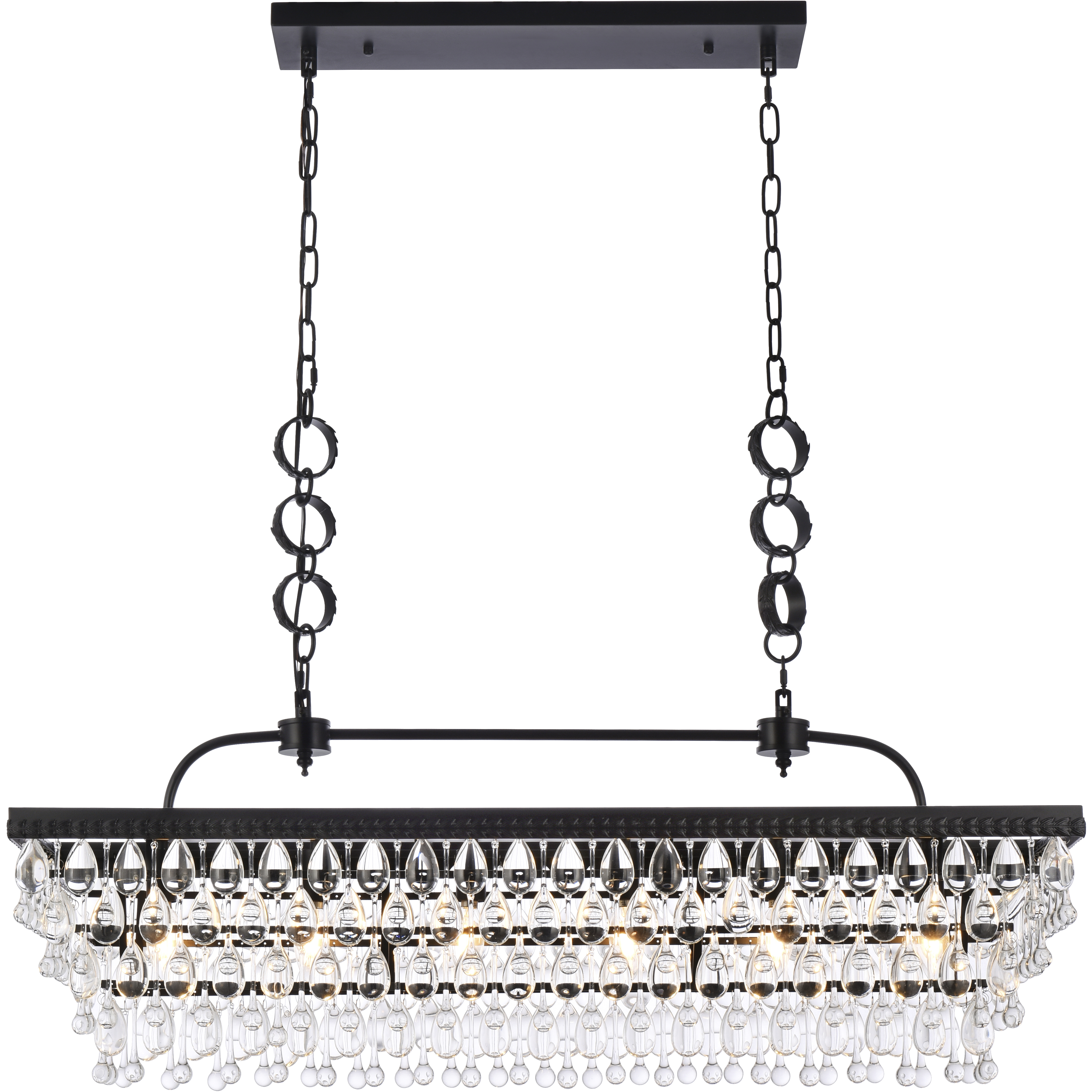 Nordic 6 Light 40 inch Black Linear Pendant Ceiling Light
