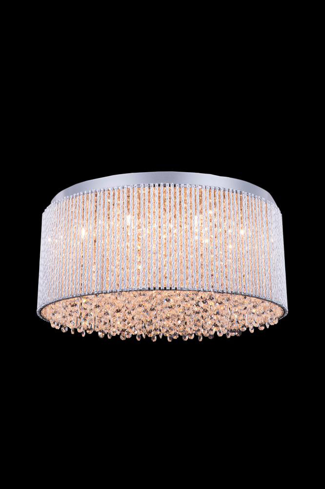 Influx 12 Light 20 inch Chrome Flush Mount Ceiling Light
