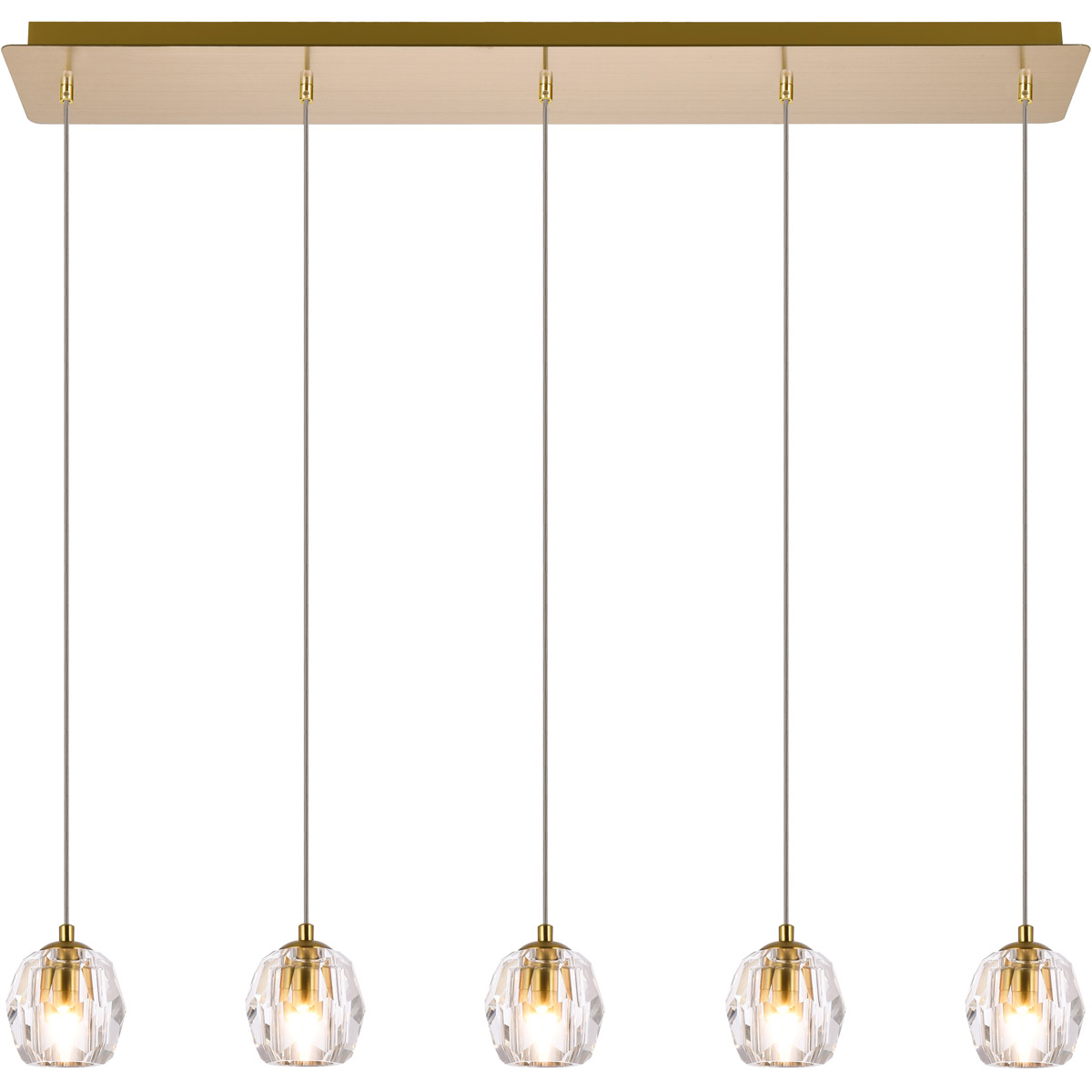Eren 5 Light 32 inch Gold Linear Pendant Ceiling Light