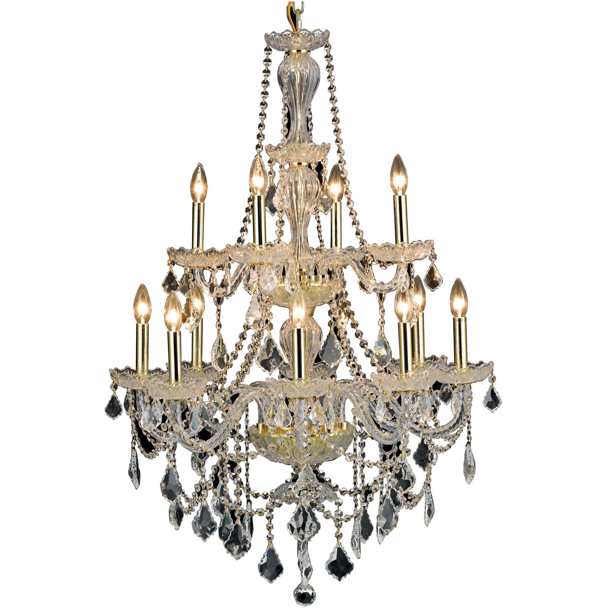 Giselle 12 Light 28 inch Gold Dining Chandelier Ceiling Light