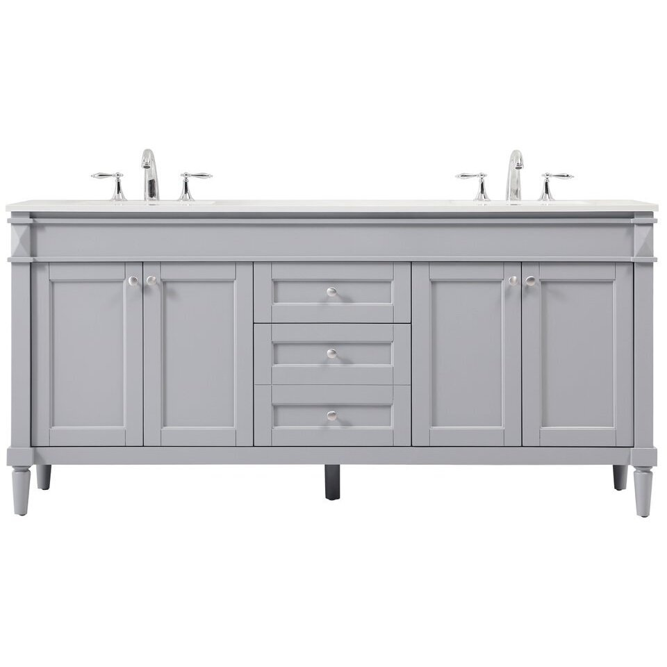 Bennett 72 X 21 X 35 inch Grey Vanity Sink Set