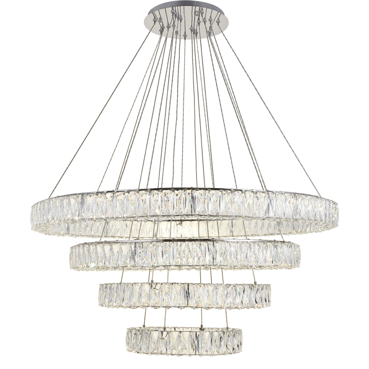 Monroe LED 42 inch Chrome Chandelier Ceiling Light