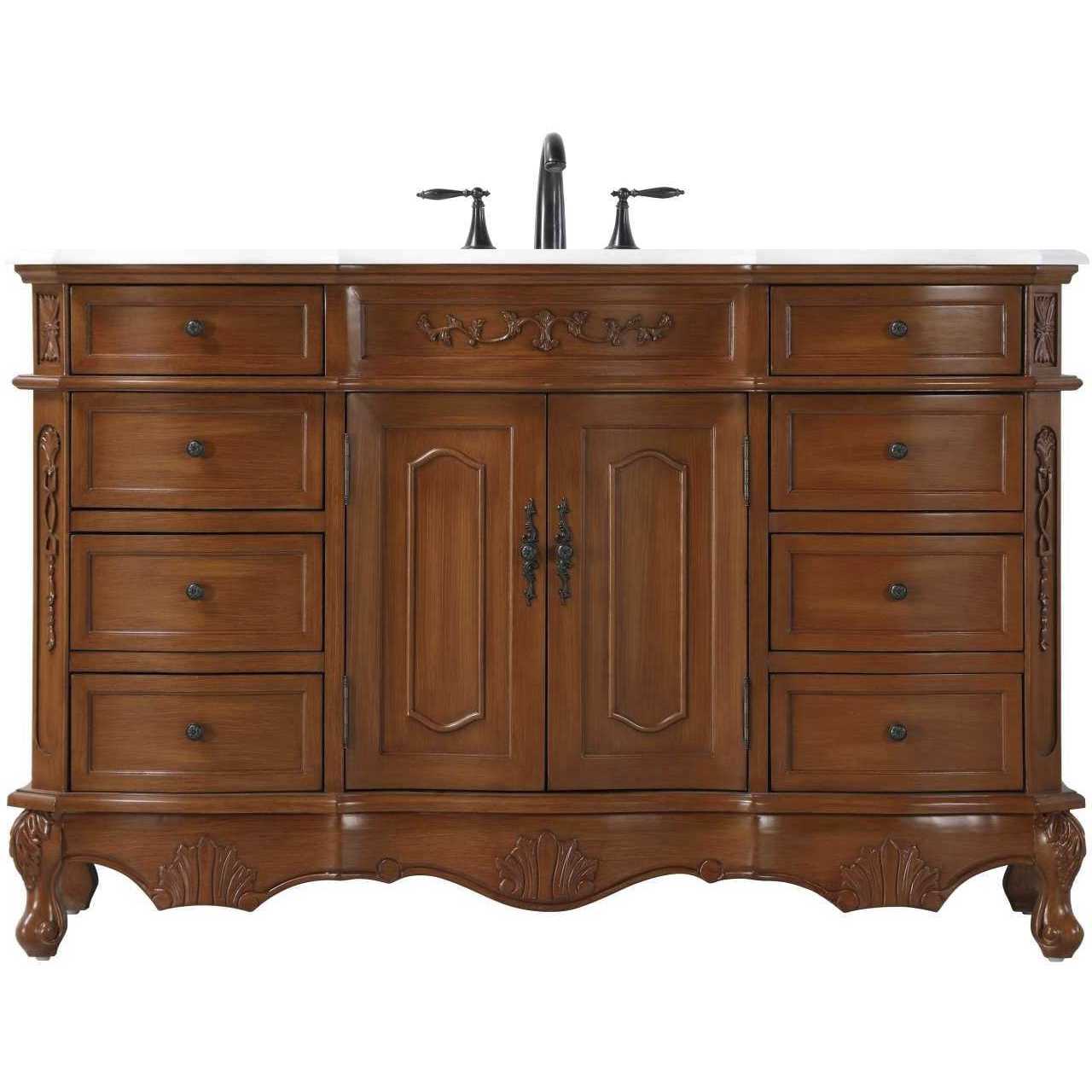 Danville 54 X 36 inch Teak Bathroom Vanity Cabinet