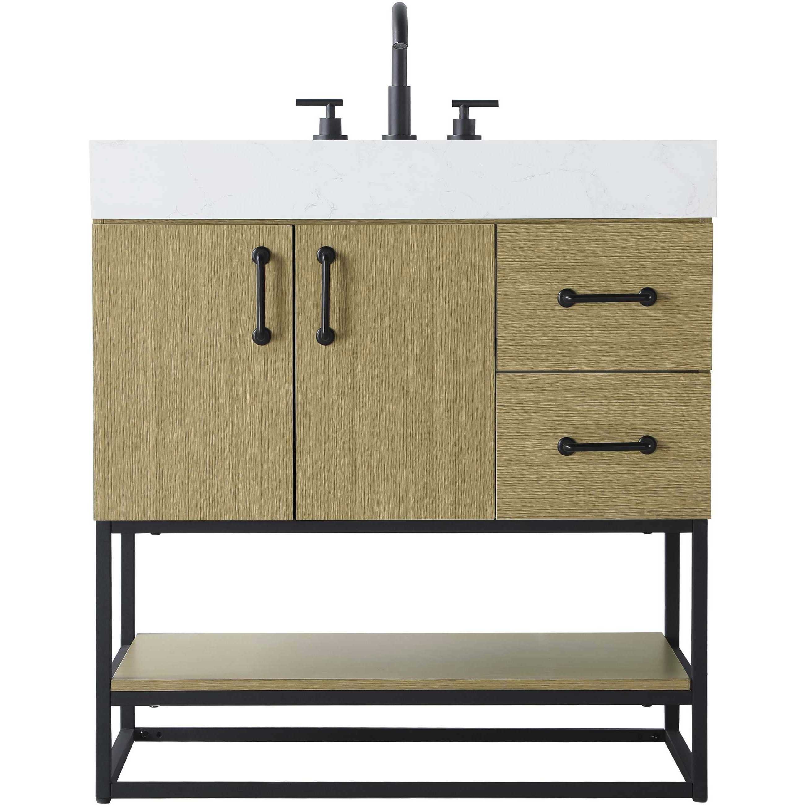 Caroline 32 X 34 inch Honey Brown Bathroom Vanity Cabinet