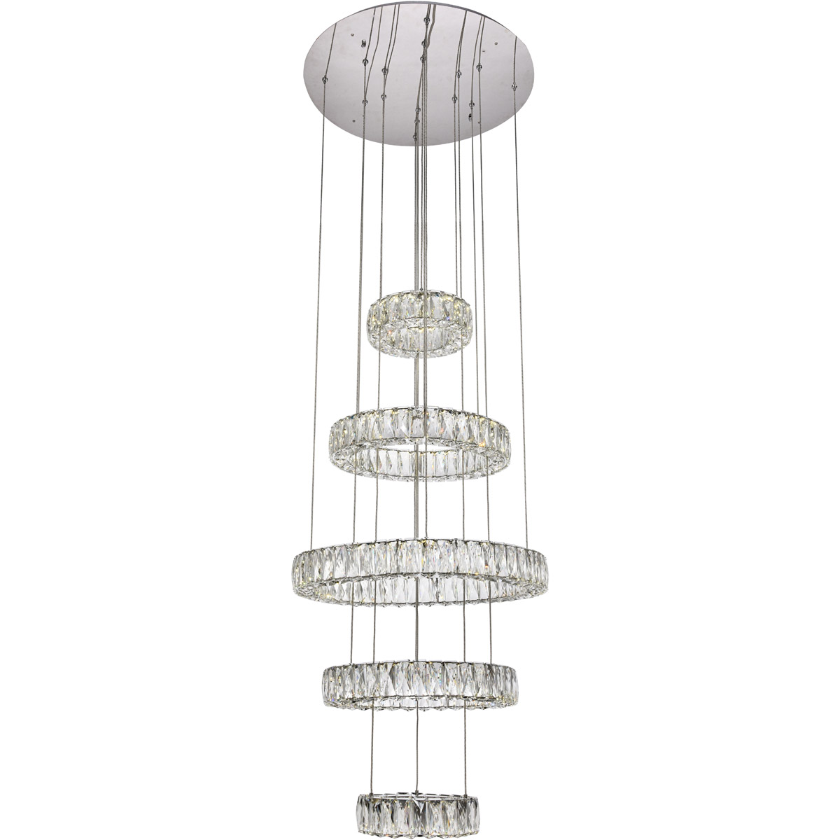 Monroe LED 25.6 inch Chrome Chandelier Ceiling Light
