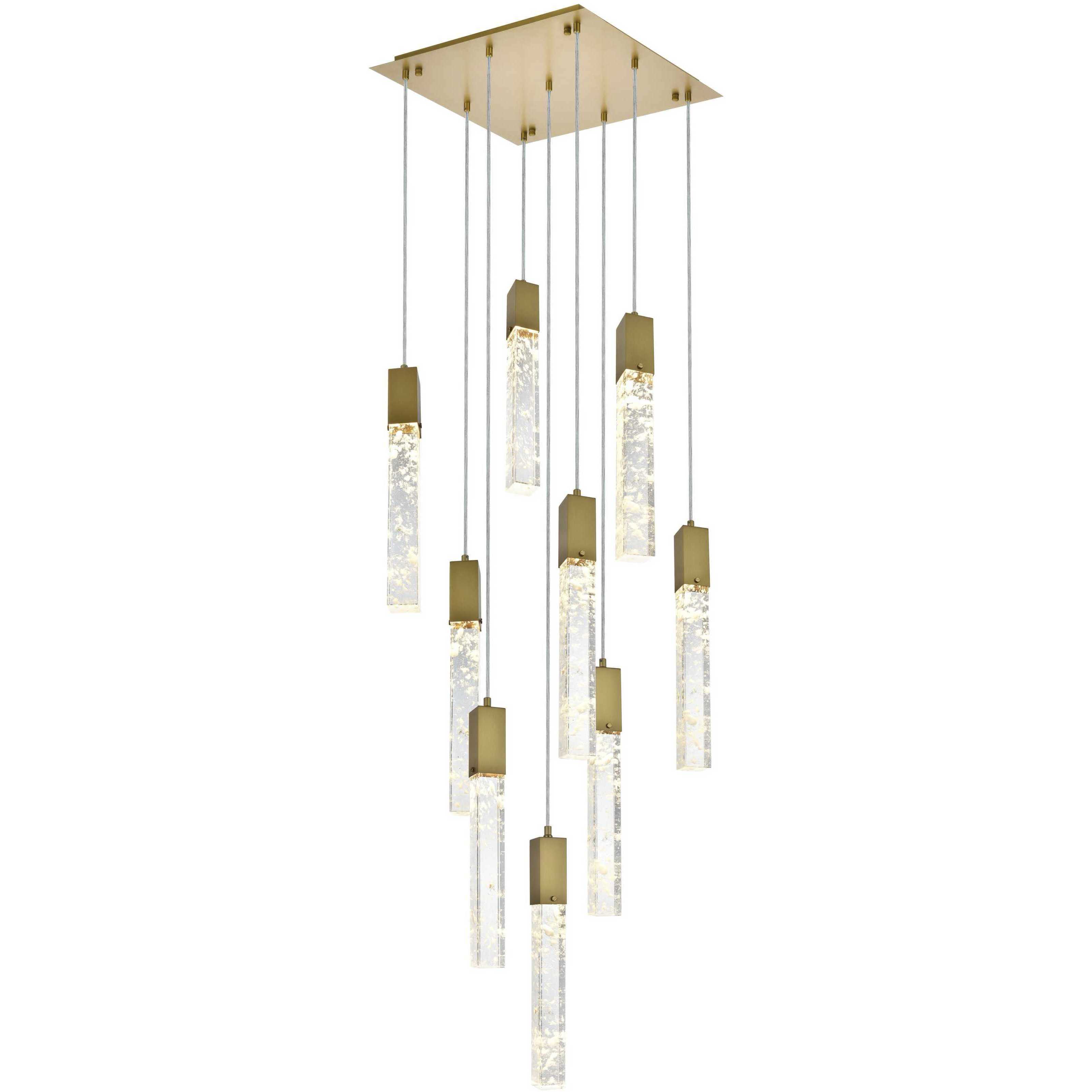 Aurora 9 Light 20 inch Satin Gold Pendant Ceiling Light