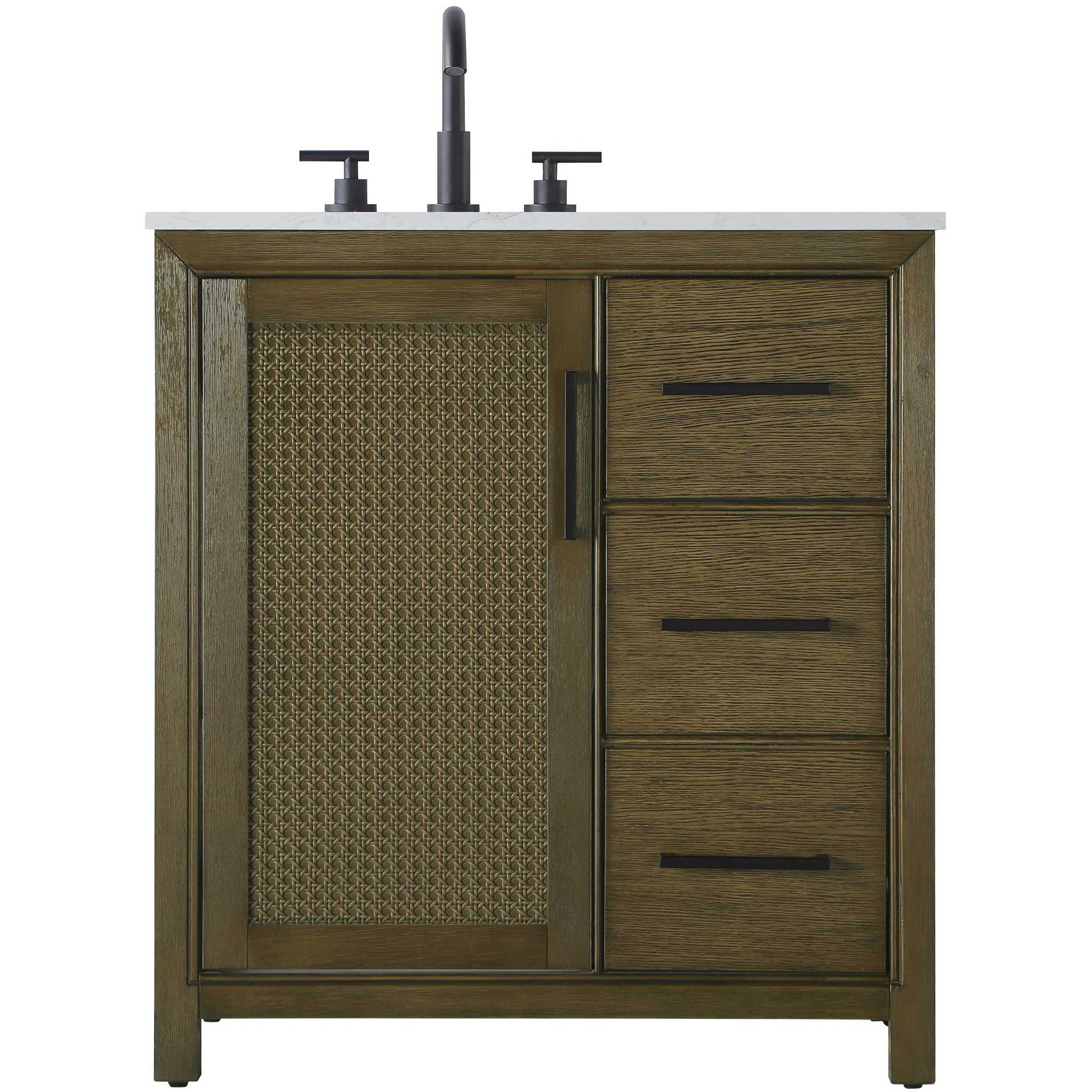 Alina 32 X 34 inch Hazel Oak Bathroom Vanity Cabinet