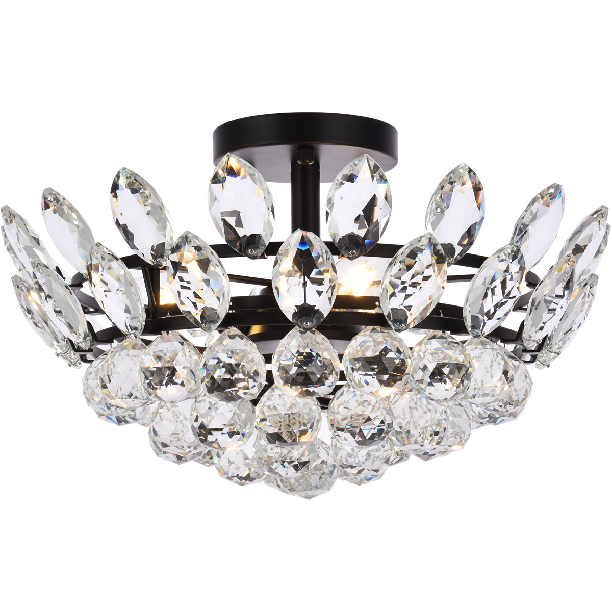 Emilia 3 Light 16 inch Black Flush Mount Ceiling Light