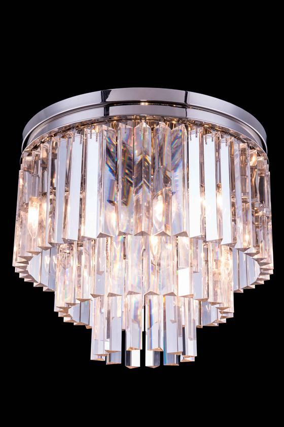 Sydney 9 Light 20 inch Polished Nickel Flush Mount Ceiling Light in Clear, Urban Classic